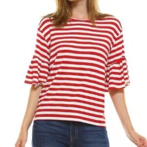 (3/$25) Talbots Red White Striped Top